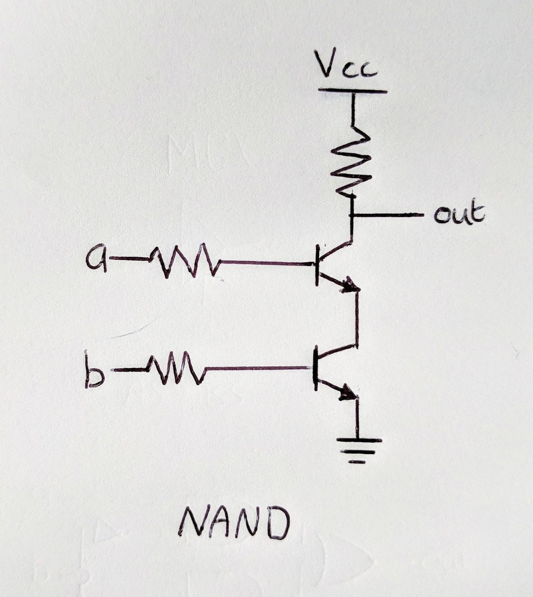 NAND made with transistors